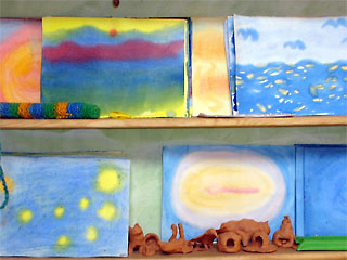 Watercolours by children taught by Nicky Harvey