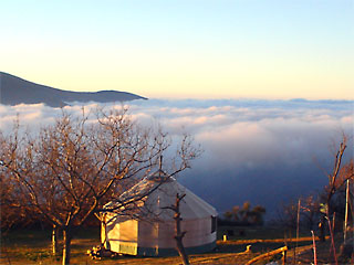 Yurt in the autumn, looking south